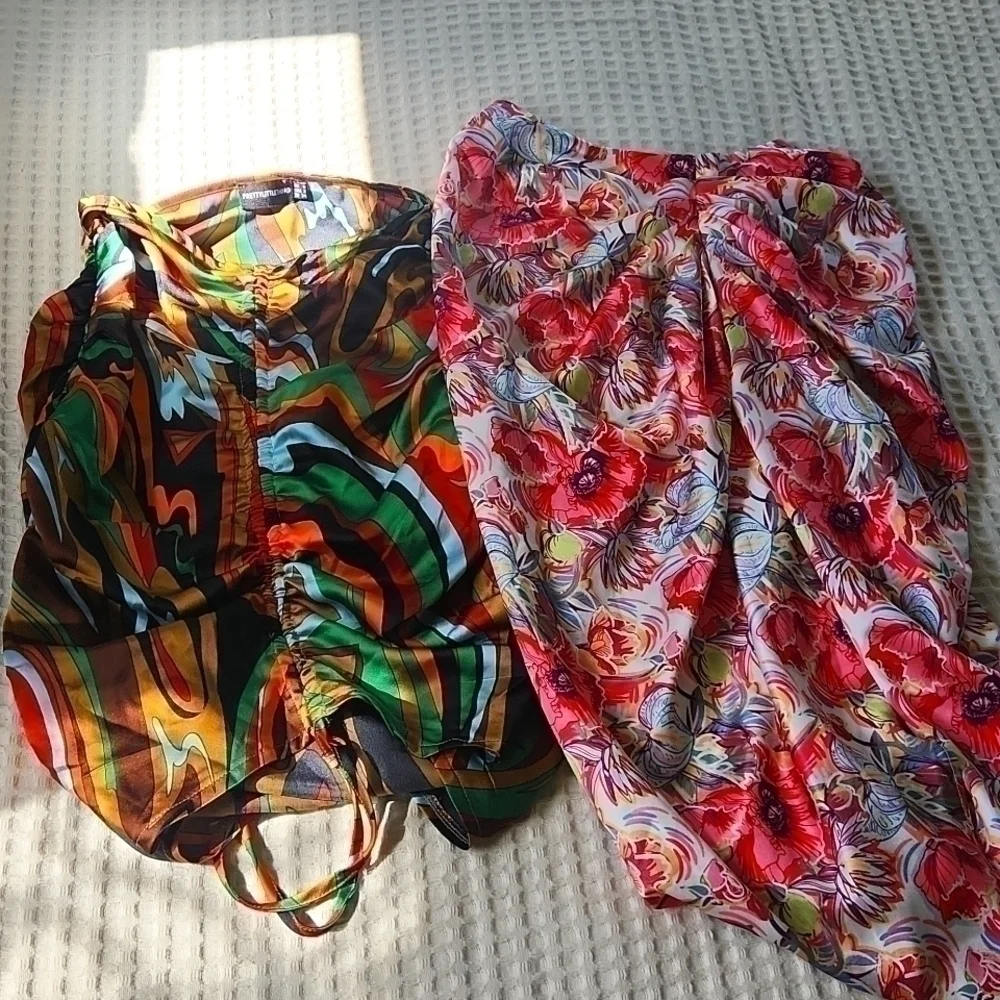 Bundle Skirts size XSmall Rouched Mini date night girls night Y2K Sexy Flirty